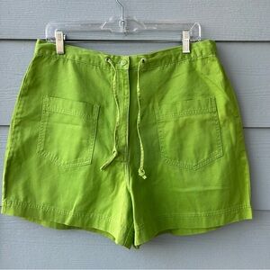 Willi Smith Lime Green High Waist Shorts